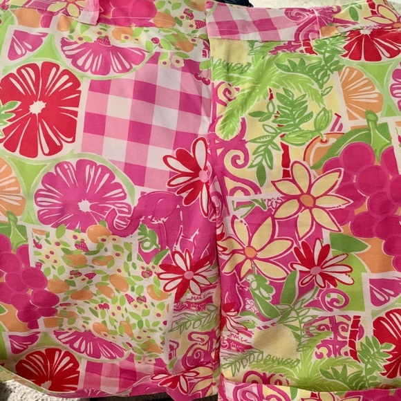 LILLY PULITZER “Juice Stand” Cotton Palm Beach Fit Cuffed Bermuda Shorts Size 8 - Picture 4 of 11